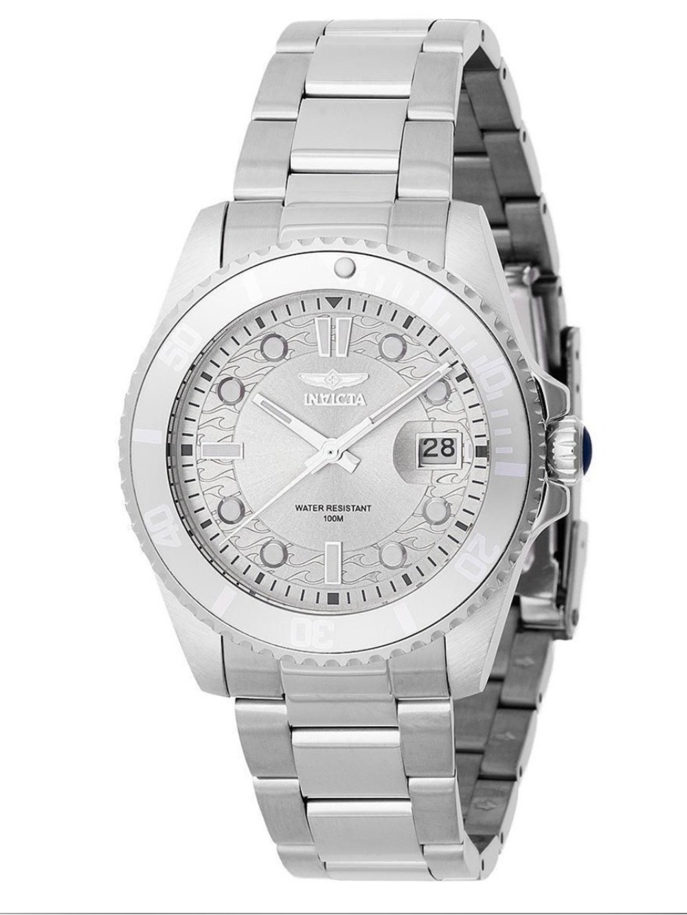 46687 ProDiver Invicta Silver Stainless Steel Unisex watch with Silver Dial 38mm